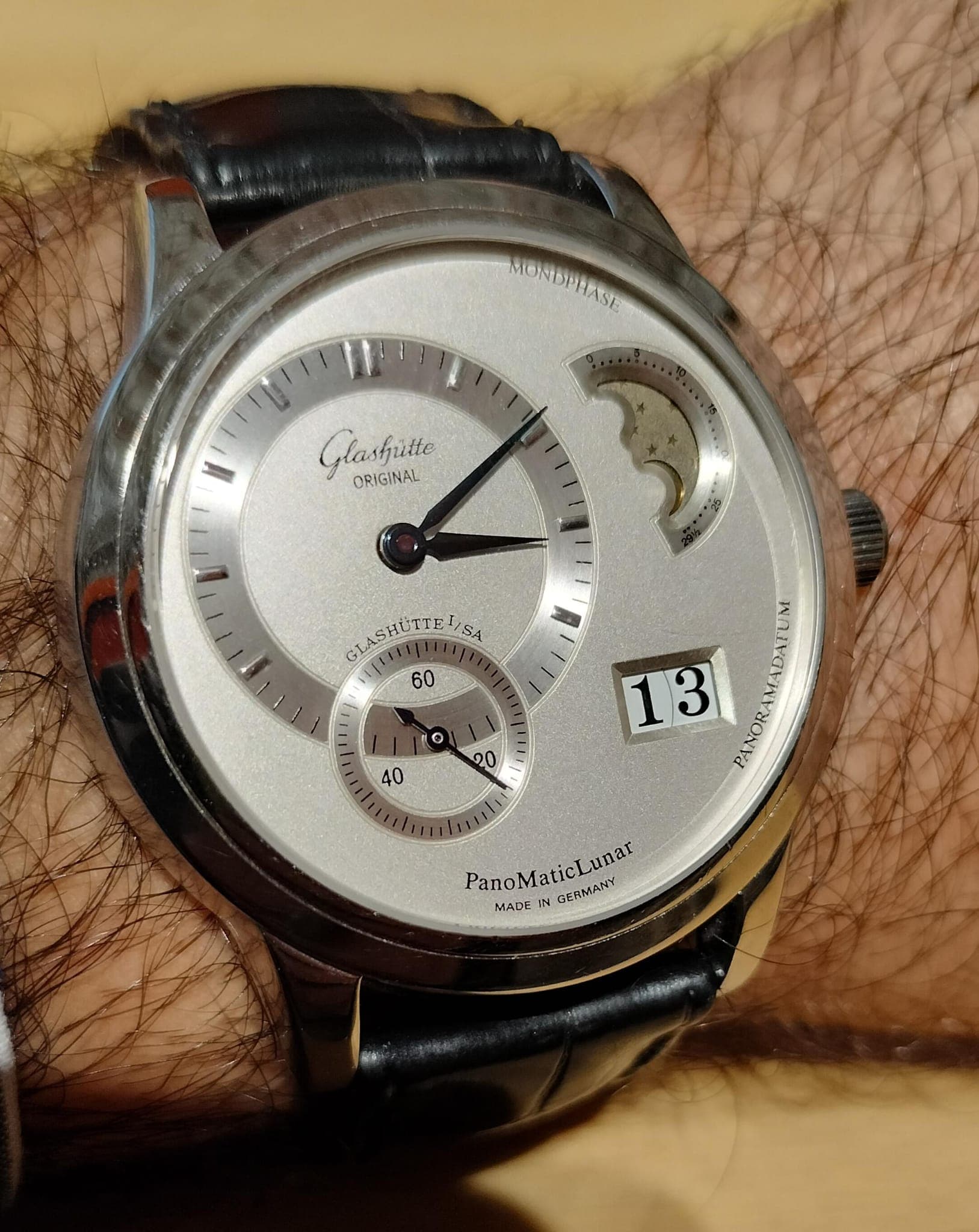 Glashütte Original PanoMaticLunar (Steel, Silver Dial)