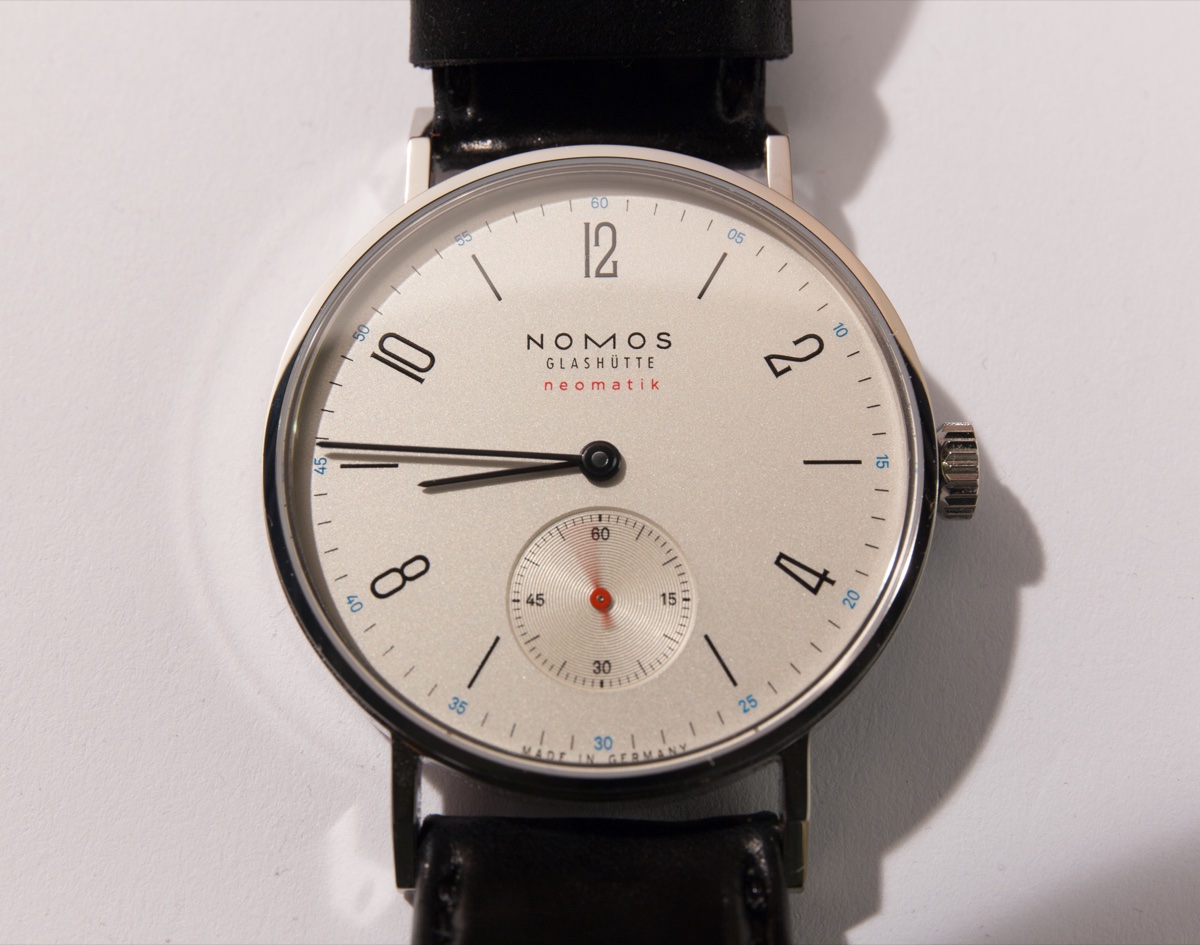 Nomos Glashütte Tangente 38 Ref. 164, white dial, steel case